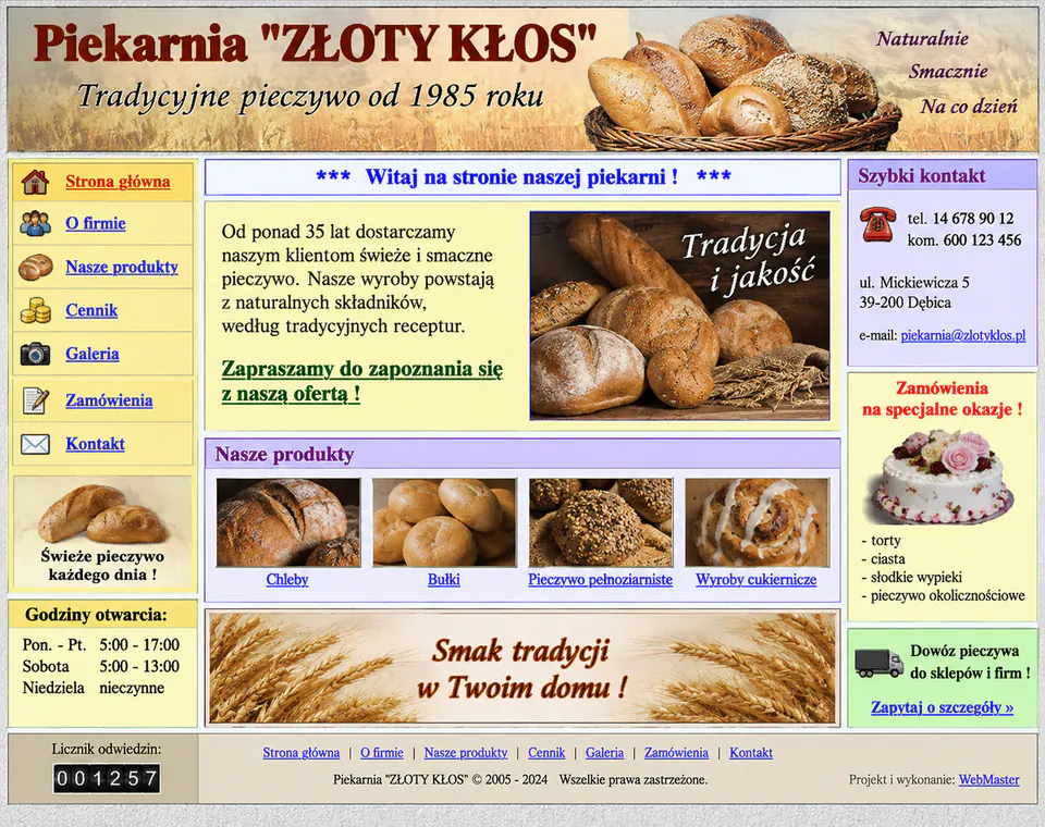 Strona przed zmianą wyglądu — przykład 4